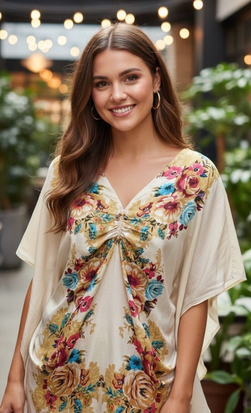 Baraschi Anthropologie silk blend batwing blouse